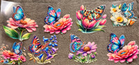 Blumen/ Schmetterling Sticker R