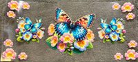 Blumen/ Schmetterling Sticker O