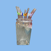 Trinkhalm Glas mit Schmetterling