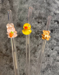 Trinkhalme Glas mit Tierchen